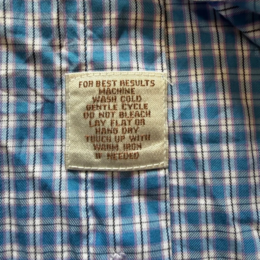 Peter Millar Crown Soft Mens XL Blue Plaid‎ Cotton Silk Button Down Shirt